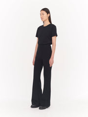 Structured Organic Cotton Wide Flare Trousers