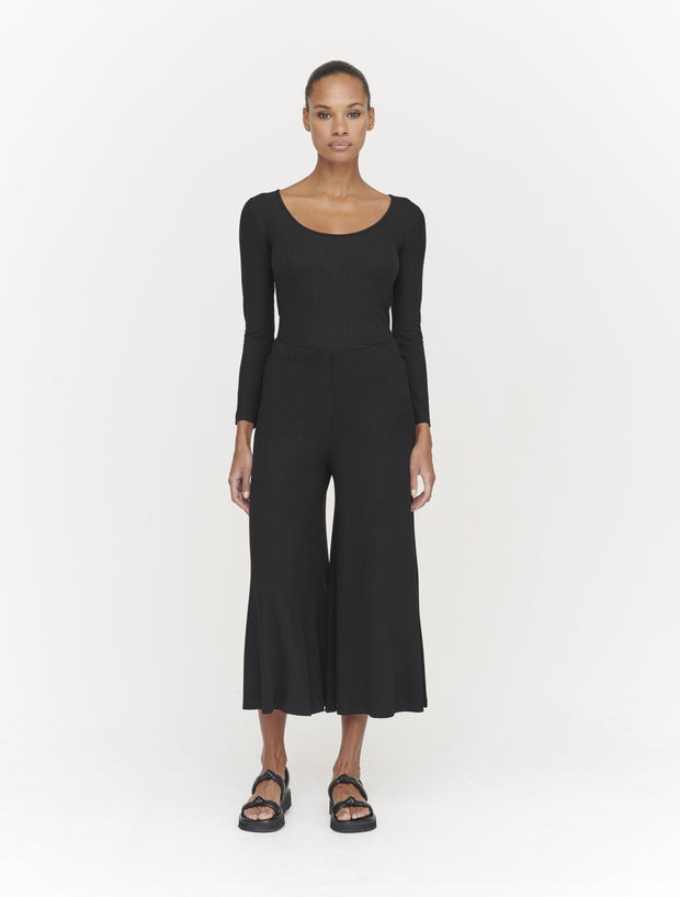 Black culotte trousers