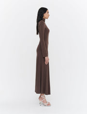 Gathered Shoulder Maxi Dress