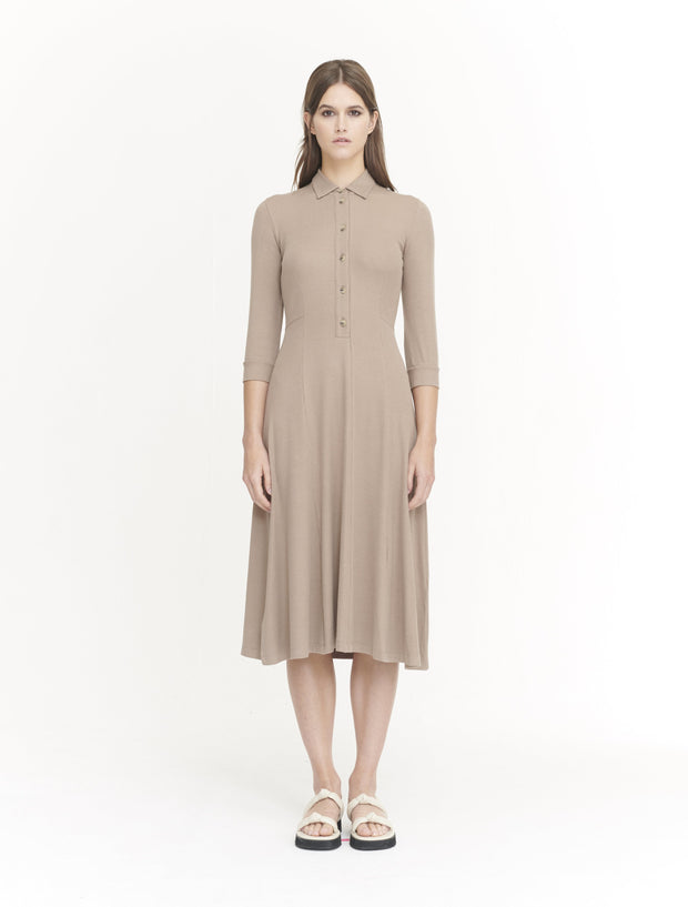 Cecilia Stretch Tencel™ Emerised Rib Shirt Dress