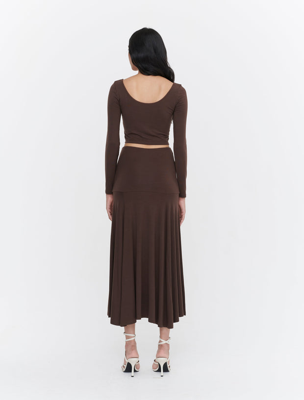 Tencel Yoke Flare Skirt