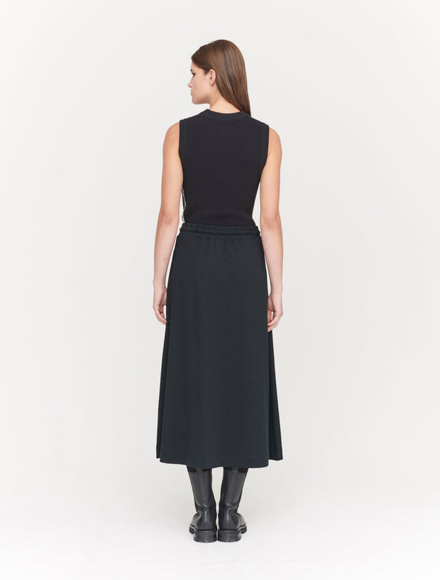 black midi skirt