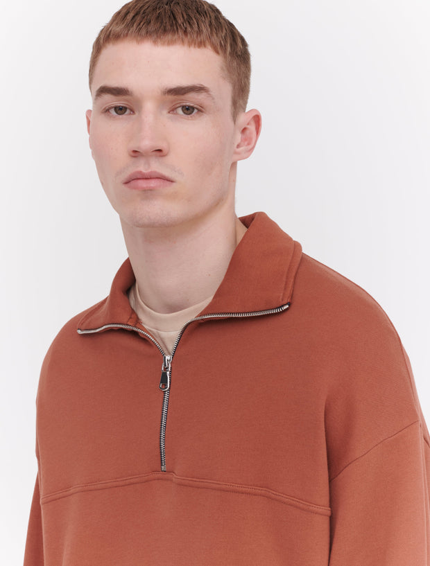 Organic Cotton Loopback Half Zip Sweat