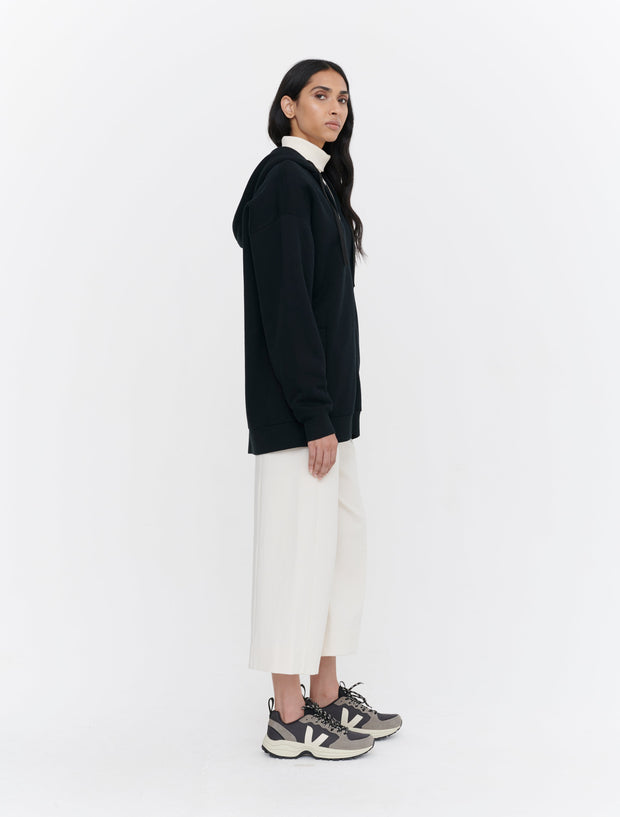 Loopback Zip Through Hooded Coat