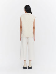 Organic Cotton sleeveless tank with collar